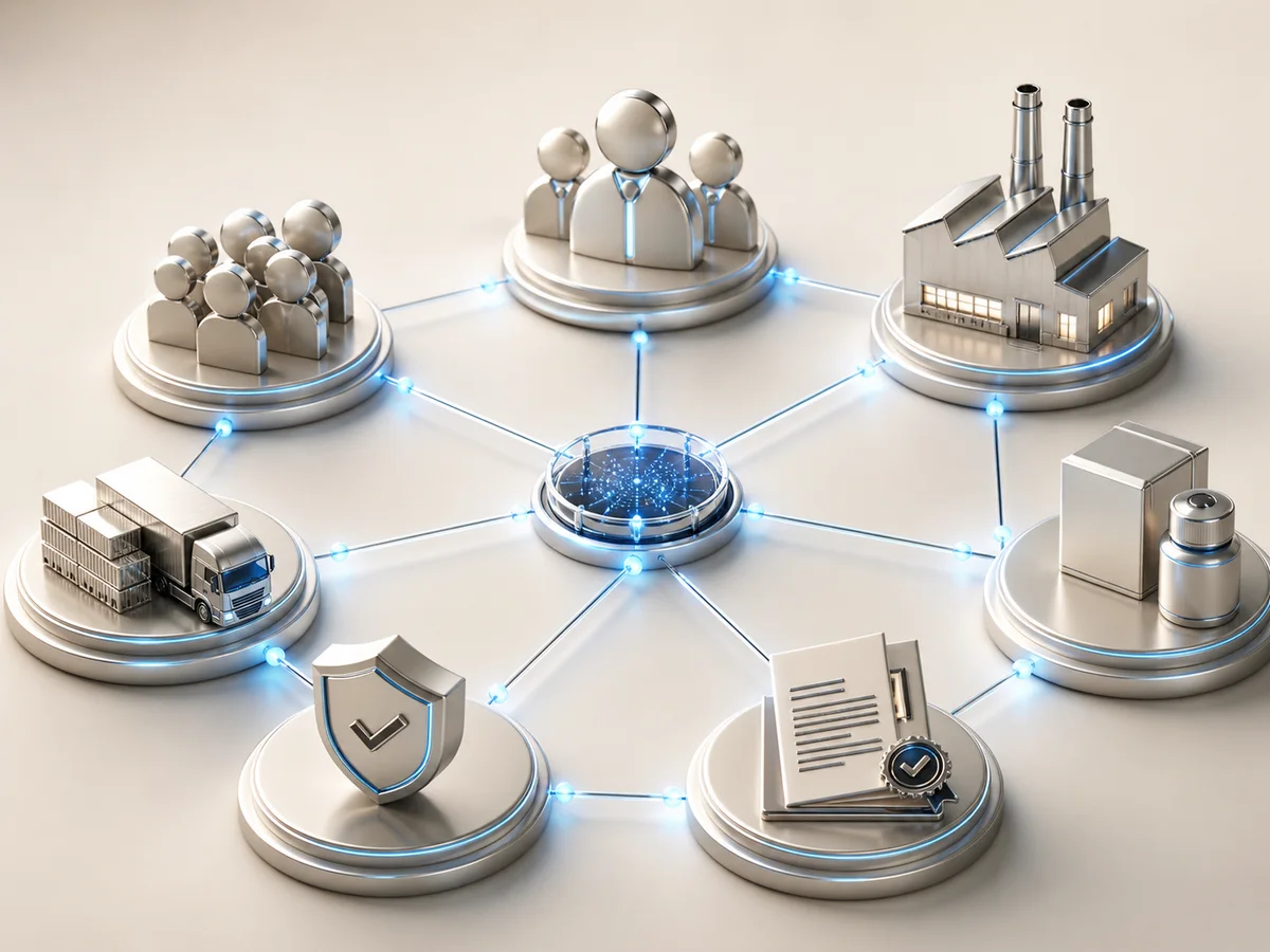 Customers, Suppliers, Factories, Products and Policies connected through an explainable enterprise knowledge graph