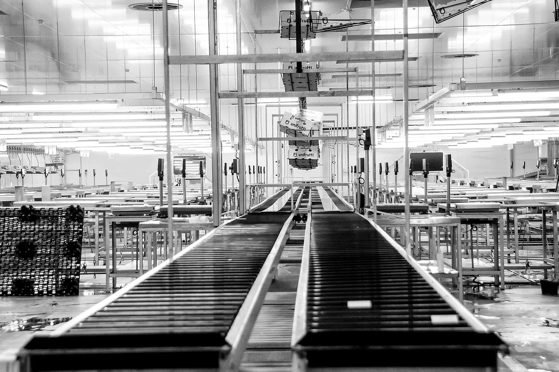 Automated conveyor system operating inside a real manufacturing facility